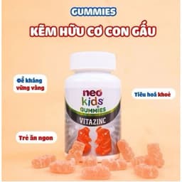 Neo Kids Gummies Kẽm Hữu Cơ  giúp trẻ ăn ngon, tiêu hóa tốt, hỗ trợ tăng đề kháng< BUNBUN SHOP20 5