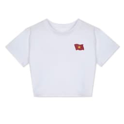 < Free size 28-45KG >Tổng hợp  Áo thun nữ croptop in hình hoạ tiết bozip co giãn hình LOGO CỜ VN. 5