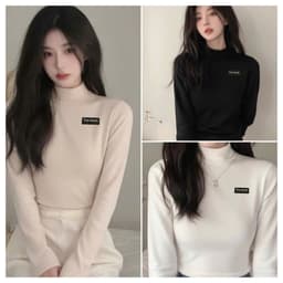 Áo giữ nhiệt nữ CÓ LÓT NỈ cổ cao 3P dáng ôm dày dặn co giãn - chữ DUMMBLE -thoitranghs99 1