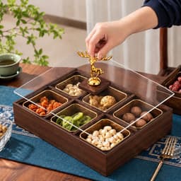 Khay Đựng Mứt Tết, Hạt Khô,Bánh Kẹo Sang Trọng 4 Ngăn ,6 Ngăn Mẫu Mơi 2027 2