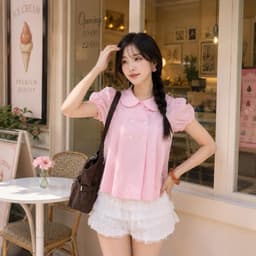Áo babydoll kiểu nữ cổ bèo đáng yêu phong cách công chúa BX248 - Sam botique 4