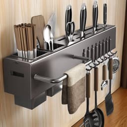 KỆ DAO THỚT ĐA NĂNG GẮN TƯỜNG BẰNG KIM LOẠI MẠ SƠN TĨNH ĐIỆN – GIÁ THAM KHẢO KỆ KHÔNG 2