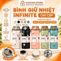 Bình giữ nhiệt BOSS 1000ml,ly giữ nhiệt có ống hút, lõi inox 316 cao cấp, giữ nhiệt 12-24H không đổ mồ hôi VOICON-LA22 1