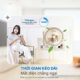 Quạt Sạc Tích Điện Honjianda FL323/FL313 dạng hộp AC&DC 12 inch 1-2 pin - có đèn LED & USB 8