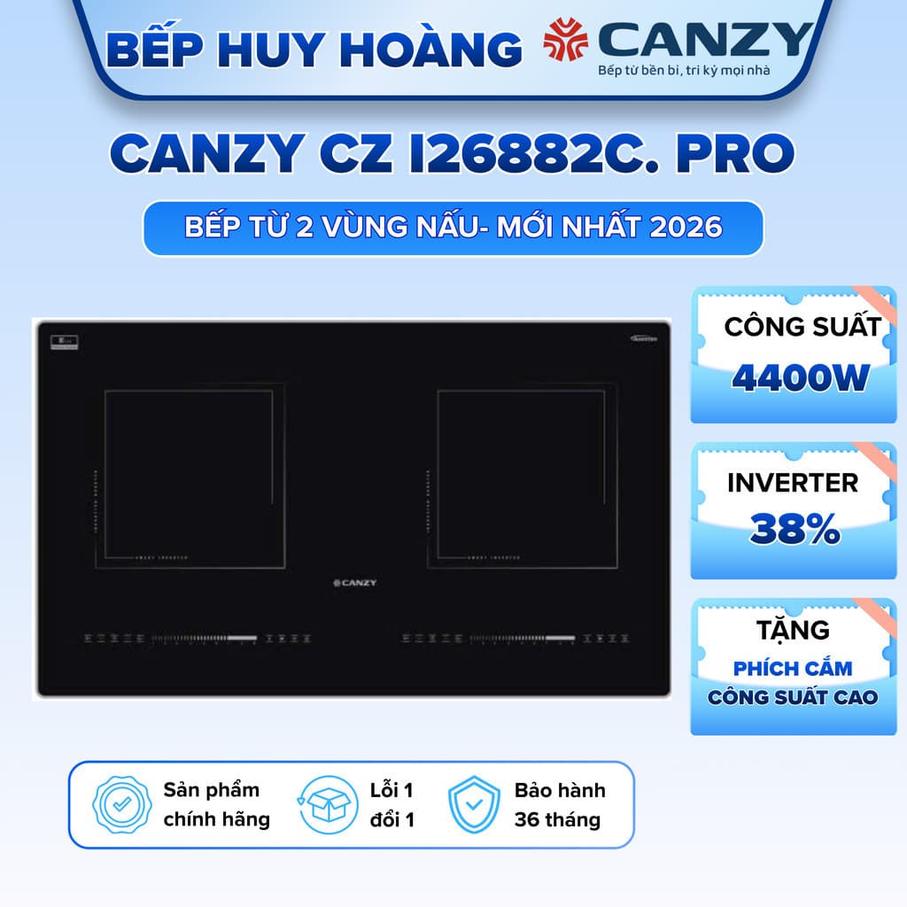 Bếp từ đôi Canzy CZ I26882C. PRO | Model mới nhất 2026 | Inverter tiết kiệm điện | BH 3 năm