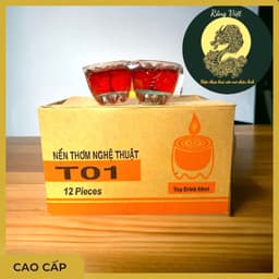 "Nến cốc tài lộc T01 Rồng Việt - Nến thủy tinh thắp sáng ban thờ thần tài và gia tiên" 1