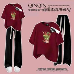 [ MỞ BÁN GIẢM 60% ] sét bộ đồ quần dài dây to đen+ mix áo phông form rộng NƠ DÚM thêu -thu009 5