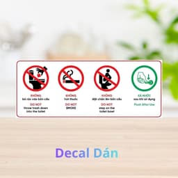 [Hỏa Tốc] Decal Dán Nội Quy Nhà Vệ Sinh 4 Trong 1 Chống Thấm Nước, Bền Đẹp 1