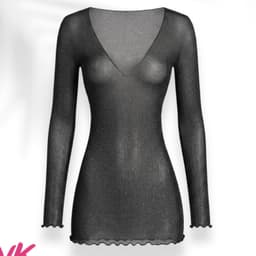 Đầm Lưới Ôm Body Tay Dài Cổ V Kiểu Xuyên Thấu D171 7 - Sam botique 9