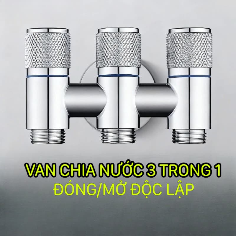 Van nước chia 3 , vòi chia nước 3 trong 1 tiện lợi cho máy giặt, nhà vệ sinh - Loại 1