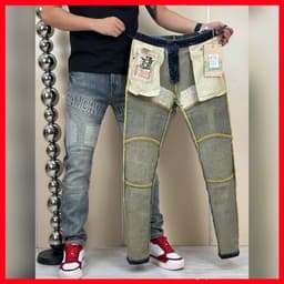 JEAN NAM DENIM,CHẤT JEAN MỀM CÔ GIÃN NHẸ,HỌA TIẾT CHỮ IN NỔI TẠO ĐIỂM NHẤN QJ-5096 VIC 4