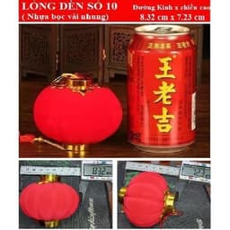 Combo 30cái lồng đèn đỏ mini bằng nhựa bọc vải nhung trang trí lễ hội, Tết 7