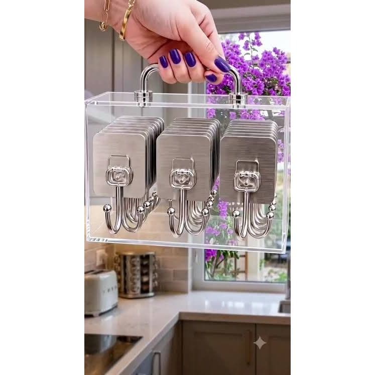 5-10 Móc dán tường chịu lực siêu dính treo đồ, vật dụng đa năng tiện ích inox 304 -TH22