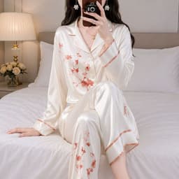[ HÀNG HOT - ĐẲNG CẤP THỜI TRANG ] Đồ nữ Pijam lụa Latin , sang trọng họa tiết dài tay xịn sò size 40kg - 80kg 5