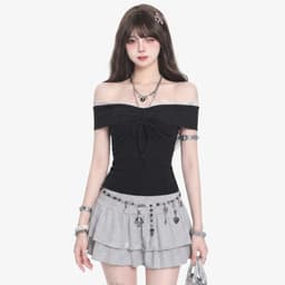Áo Nữ Kiểu Trễ Vai Viền Phối Ren Thắt Nơ Ngực Dễ Thương A51593 8