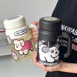 Bình Nước Học Sinh / Văn Phòng 1000L Nhựa An Toàn Chống Tràn Hình Chó Mèo bb VOICON-[DA66] 2