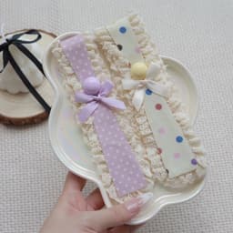 Băng Đô Dán Tóc Mái Viền Ren Bèo Nhún Tone Màu Pastel Đính Nơ Xinh Xắn T934 5