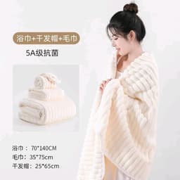 Khăn Tắm cho người lớn, thấm hút, mềm mại và không rụng lông, khăn gia đình nam nữ cỡ lớn(70x140cm) 5