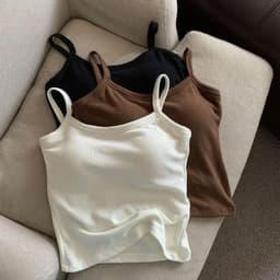 <  Kèm Đệm Mút > Áo 2 dây có mút ngực chất tăm lạnh , áo hai dây nữ hình mèo Đơn giản CATTINGER 6
