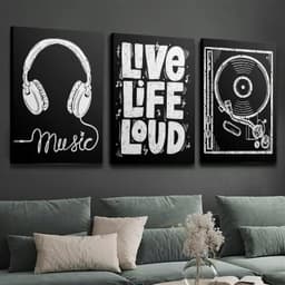 Bộ 3 Tranh Treo Tường Sư Tử Đen Trắng Tối Giản Trang Trí Phòng Khách Phòng Ngủ Câu Nói Động Lực Cao Cấp 2
