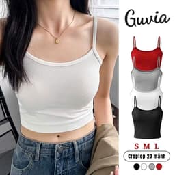 Áo Croptop Dây Mảnh Phong Cách, Áo Hai Dây Kiểu Nữ Chất Vải Borip Cotton Tốt Mặc Đẹp GUVIA CR19 1