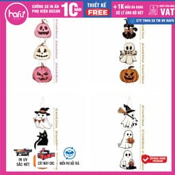 [Hỏa tốc HCM] chất liệu Formex 5mm, nhựa cứng Trang trí Halloween Treo Cửa, Dễ Thương Nhẹ Bí Ngô Ma Trang Trí Hafu House 2