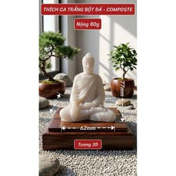 Tượng Phật Thích ca 8cm Trang Trí Tiểu Cảnh, Bàn Làm Việc  Bằng Đá Composite Chất Lượng Cao 6