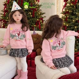 [10-29KG] Áo Nỉ Giáng Sinh Cho Bé Kimchibaby Vải Nỉ 2 Da Cao Cấp Dày Mịn Ấm, Áo Sweater Thu Đông Họa Tiết Noel AN602 2