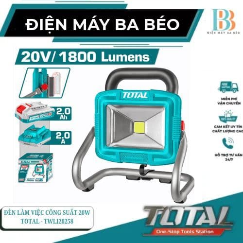 Đèn làm việc công suất 20W dùng pin 20V, tiện lợi  Total TWLI20258 TWLI2025
