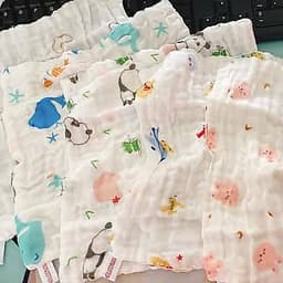 Set 5 khăn sữa aden 6 lớp mềm mịn, thấm hút dành cho bé sơ sinh và trẻ nhỏ phù hợp bé trai bé gái 5