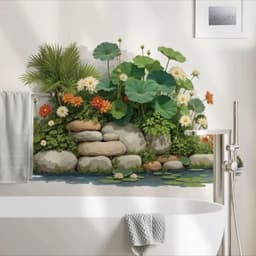 DT26 - 60x90cm Decaltrong dán tường bụi cây, khóm cây tiểu cảnh. Decal dán tường trang trí sẵn keo dán 5