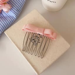 Lược Xước Cài Tóc Mái Đính Nơ Ruy Băng Nhỏ Xinh Xắn 5
