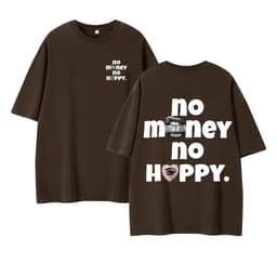 COD (Giao hàng trong 24 giờ)MIEMIE. Áo thun in cao cấp unisex NO MONEY NO HAPPY form rộng Nam Nữ 100% cotton 4