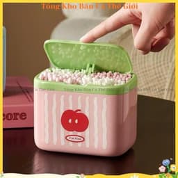 Hộp đựnġ tăm bông có nắp, Hộp đựnġ cho phòng tắm Tổ chức lưu trữ tại nhà, Hộp đựnġ đồ trang điểm - VOICON-[DA66] 8