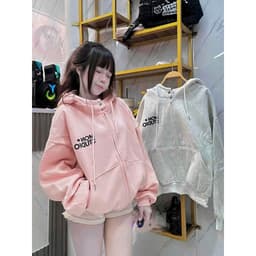 < Rẻ Vô Địch > Áo khoác hoodiezip nữ Nỉ tầu Form Rộng  cá tính hàng đẹp MOON STUDIO -thu99 3