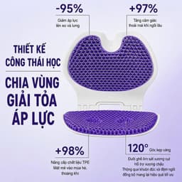 TC  Ghế Ngồi Công Thái Học Gấp Gọn Cao Cấp Đệm TPE Tổ Ong Êm Ái Thoáng Khí Hỗ Trợ Thắt Lưng Giảm Áp Lực Khi Ngồi 8