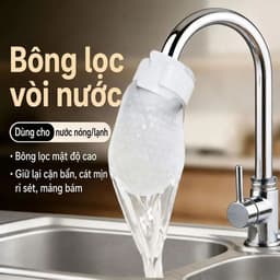Combo 100 Miếng Bông Lọc Vòi Nước - Thay Mới Tiện Lợi, Lọc Cặn Bẩn Rỉ Sét Cát Mịn, Dùng Cho Vòi Bếp Dưới 2.5cm 1