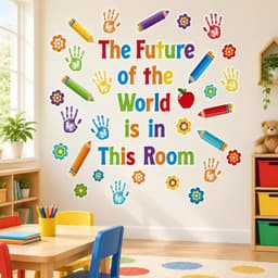 Decal Dán Tường Trí Anh Trang Trí Lớp Học Tiếng Anh, Phòng Bé Mầm Non, Cầu Vồng, Cây Yêu Thương, 6 Mẫu (N033) 5