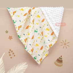 Chăn xô muslin hạt đậu cho bé - Chăn/ Mền đắp cho bé vải muslin cao cấp kết hợp vải nhung bi mềm 5