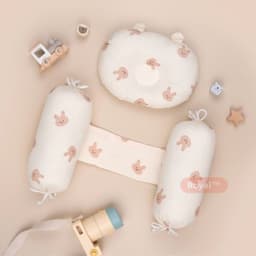 Bộ gối chặn bông vải muslin cao cấp chống giật mình cho bé sơ sinh - Gối lõm chống bẹp đầu cho bé hàng Việt Nam 5