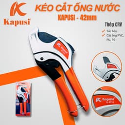 Kéo Cắt Ống Nhựa PVC PPR PE 42mm KAPUSI Japan Tay Xám Cam K0234 – Thép Mangan, Trợ Lực 1