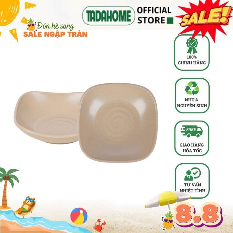 Combo Đĩa Vuông Sâu Thái Việt Nhật Đĩa Nhựa 1250/8/9, Bộ Đĩa Đựng Canh Món Xào Gia Đình - TADAHOME