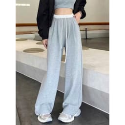 ( Free size 39-50kg ) Quần Dài Nữ Ống Rộng Lưng Cao Chất Liệu Da Cá  Mềm Mại Phù Hợp bốn mùa -thoitrang31588 2