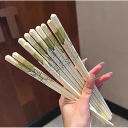 Bộ 5 Đôi Đũa Gốm Sứ Pastel Màu Xanh Hoa Ly, Bộ 5 Đôi Đũa Gốm Sứ Thiết Kế Sang Trọng Tinh Tế VOICON-[DA66] 7
