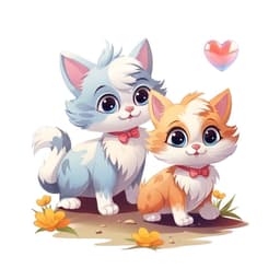 Decal Dán Xe Hơi  Hình Cặp Đôi Mèo Chibi Dễ Thương Chống Thấm Nước 7