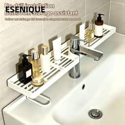 10 Kệ quầy phòng tắm, Kệ đựng bồn rửa bằng nhựa 50cm, Bền bỉ Không cần khoan Tiết kiệm không gian Dụng cụ sắp xếp 10 1
