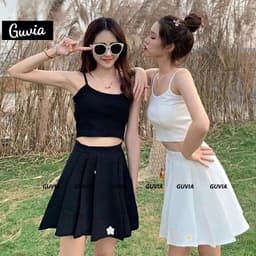Áo Croptop Dây Mảnh Phong Cách, Áo Hai Dây Kiểu Nữ Chất Vải Borip Cotton Tốt Mặc Đẹp GUVIA CR19 9