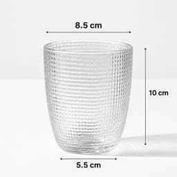Bộ 6 cốc thủy tinh Vân Lưới Dập Nổi Màu Trắng Sang Trọng Dung Tích 340ml- Tặng Kèm Hộp 6
