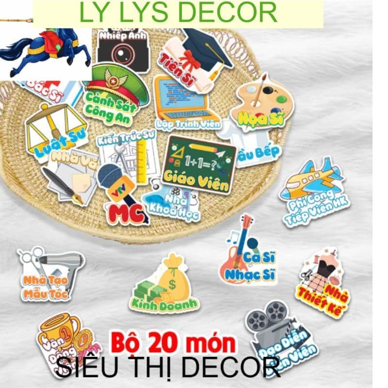 [Bộ 20 món] Bộ bốc thôi nôi hướng nghiệp cho bé - Siêu thị Decor LY LYS DECOR