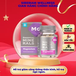 Thực phẩm Siberian Wellness Magnesium, bổ sung Magie , hỗ trợ cải thiện giấc ngủ, Hộp 60viên 1